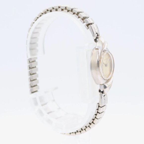 Vintage Bulova 17 Jewel Ladies Mechanical Wristwatch 6CB Steel & 10k RGP - Picture 2 of 7